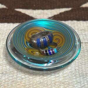 Boutique Handblown BoroSilicate Glass Jewelry Dish New Mexico artist ZDubb